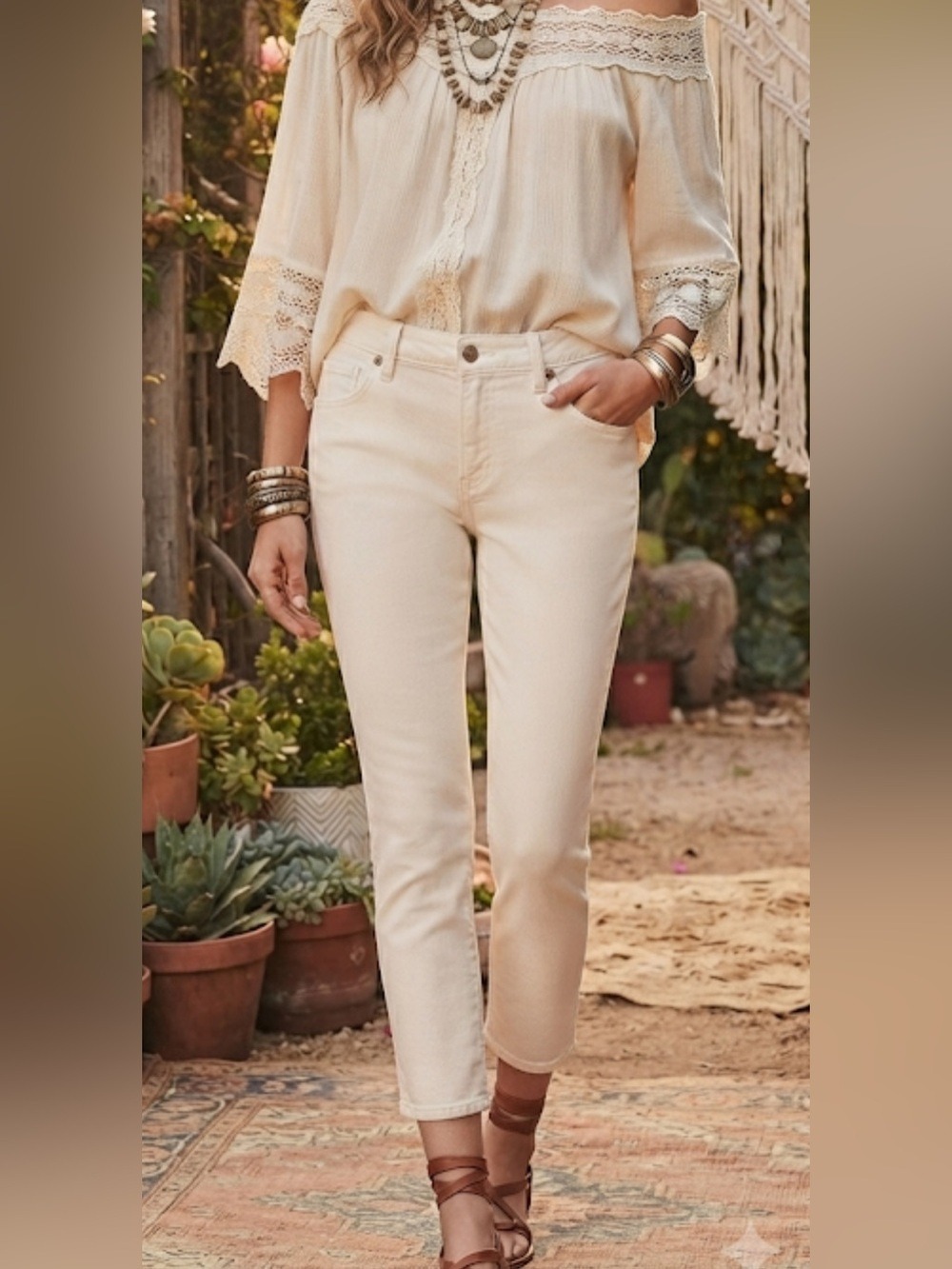 J.Crew Reid Cropped Jeans Women’s White Straight Fit Mid Rise Denim